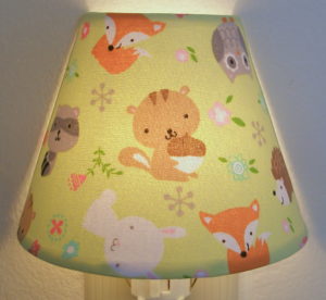 forest animals nursery night light green